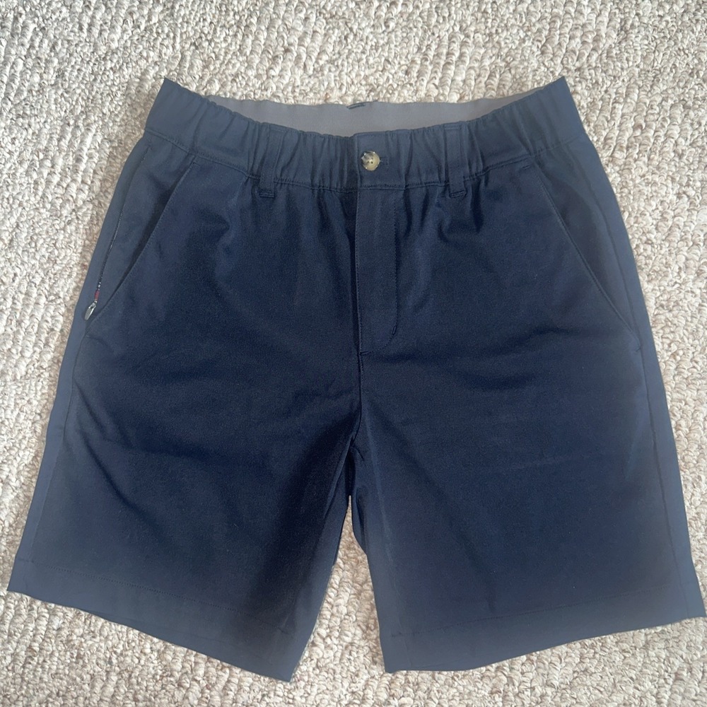 Wowie Shorts Mens Navy  Blue Zip Pocket Casual Nylon  Sportswear Small EUC